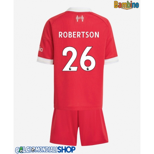 Maglie da calcio Liverpool Andrew Robertson #26 Prima Maglia Bambino 2025-26 Manica Corta + Pantaloni corti)